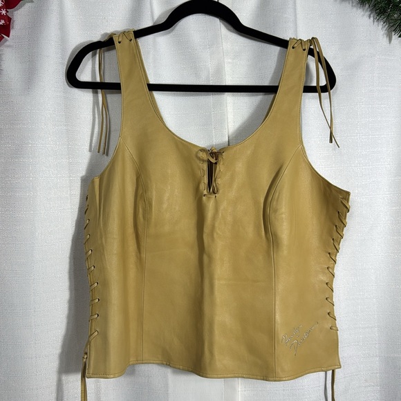 Harley Davidson Leather Women's Corset Style Top Size Large - Picture 10 of 10